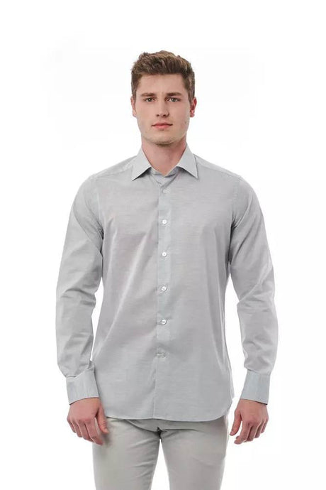 Bagutta Gray Cotton Men Shirt - Hilstor
