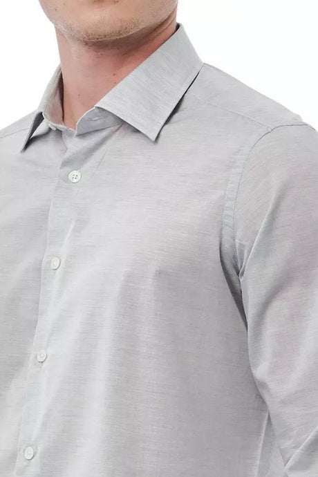 Bagutta Gray Cotton Men Shirt - Hilstor
