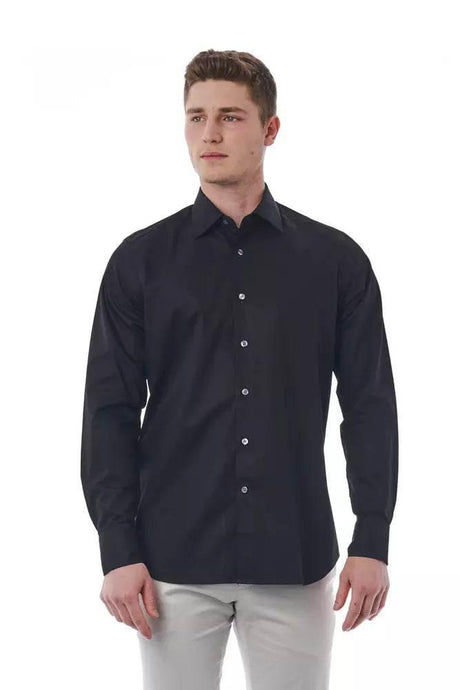 Bagutta Black Cotton Men Shirt - Hilstor