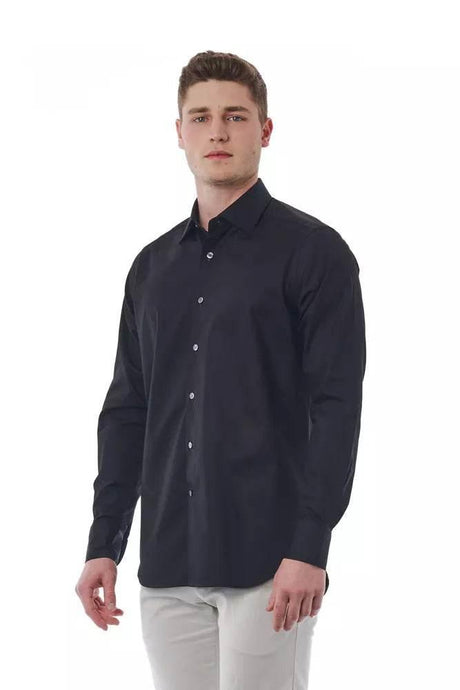 Bagutta Black Cotton Men Shirt - Hilstor
