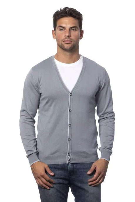 Verri Gray Cotton Men Cardigan - Hilstor