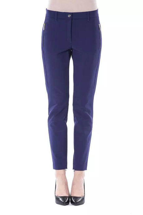 BYBLOS Blue Polyester Women's Slim Fit Pant - Hilstor