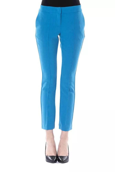 BYBLOS Light Blue Polyester Women Pants - Hilstor