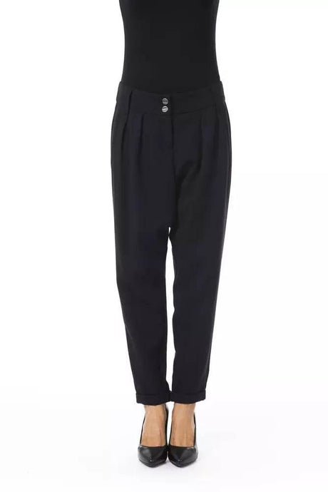 BYBLOS Black Polyester Women Pants - Hilstor
