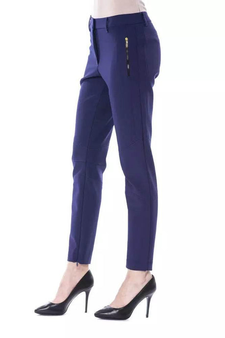 BYBLOS Blue Polyester Women's Slim Fit Pant - Hilstor
