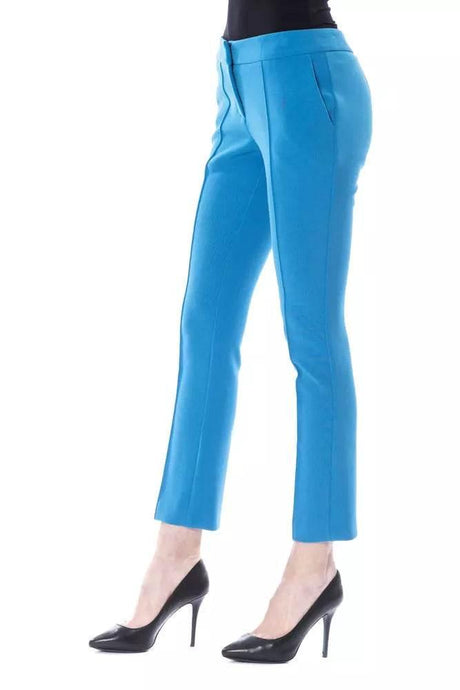 BYBLOS Light Blue Polyester Women Pants - Hilstor