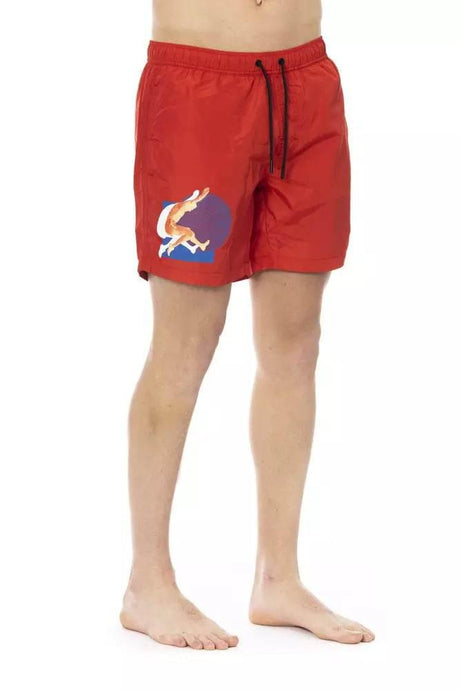 Bikkembergs Red Polyester Men Swim Short - Hilstor