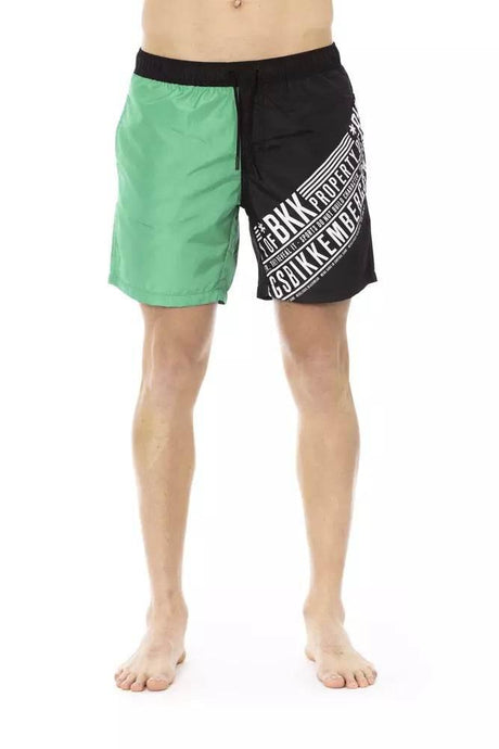 Bikkembergs Green Polyester Men's Swim Short - Hilstor