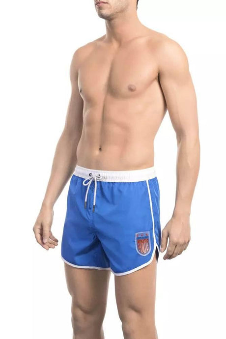 Bikkembergs Blue Polyester Men Swim Short - Hilstor