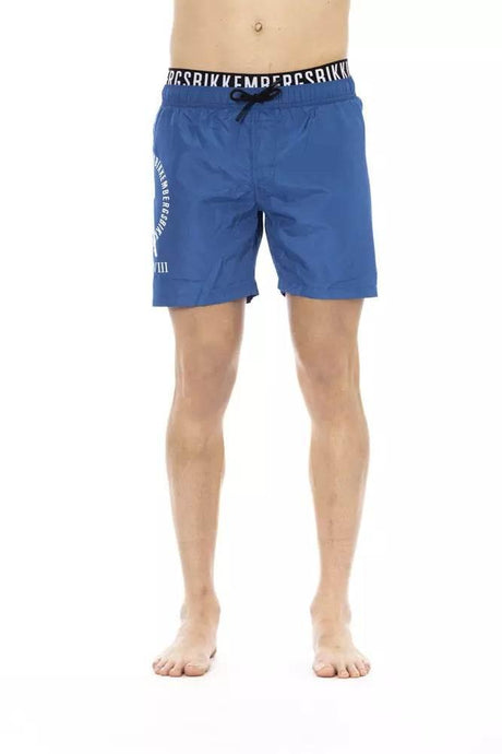 Bikkembergs Blue Polyester Men Swim Short - Hilstor