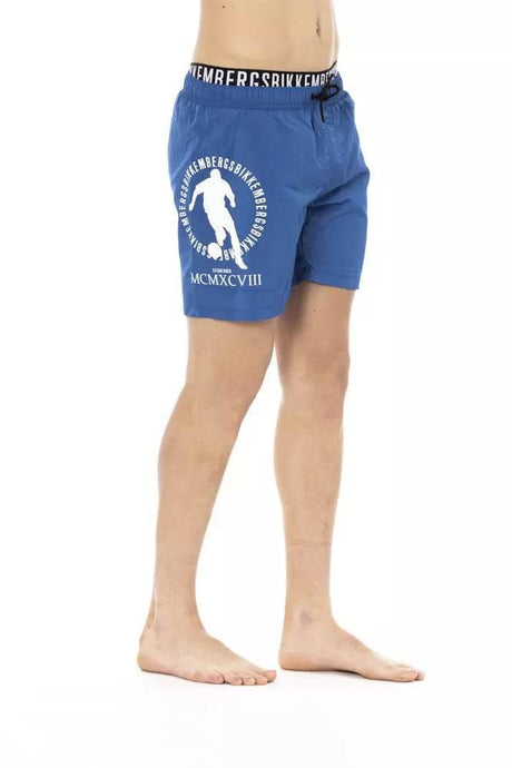 Bikkembergs Blue Polyester Men Swim Short - Hilstor