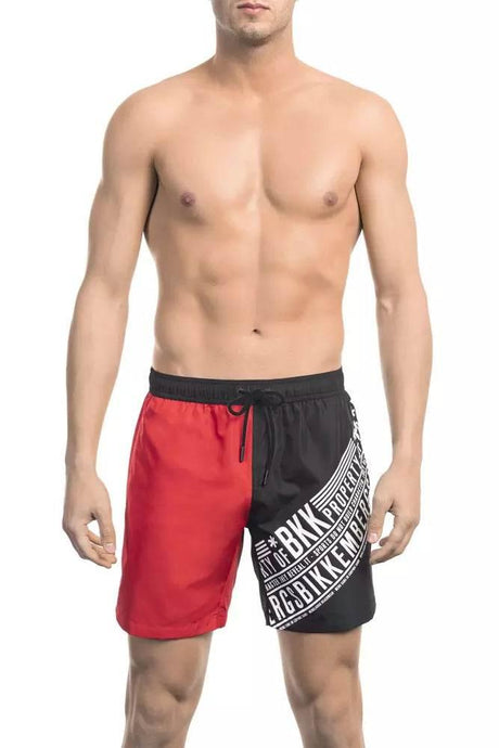 Bikkembergs Red Polyester Men Swim Short - Hilstor
