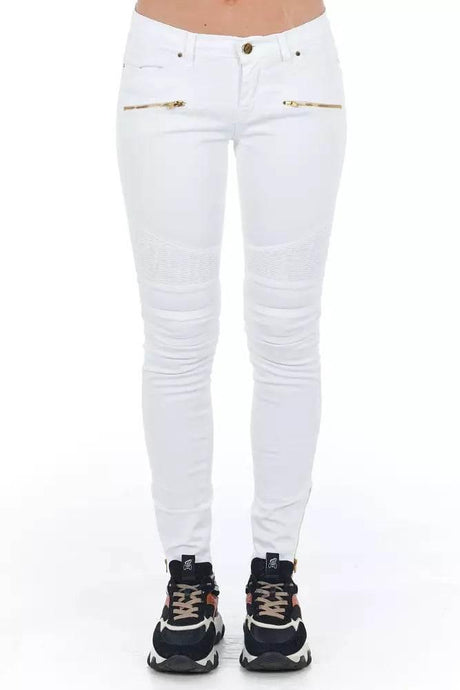 Frankie Morello White Cotton Women Jeans - Hilstor
