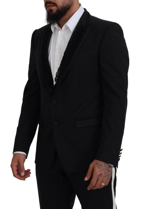 Dolce & Gabbana Black MARTINI Slim Fit Jacket Blazer - Hilstor