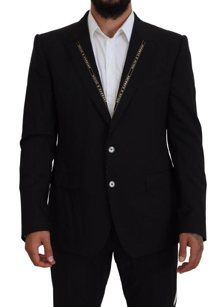 Dolce & Gabbana Black Wool Stretch Slim Fit Jacket Blazer - Hilstor