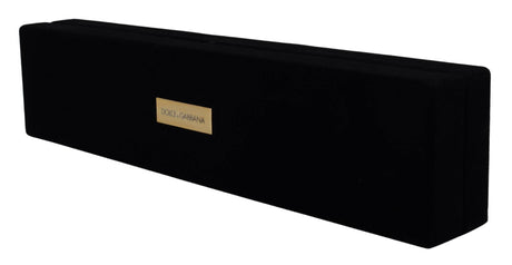 Dolce & Gabbana Black Velvet Logo Plaque Storage Bracelet Jewelry Box - Hilstor