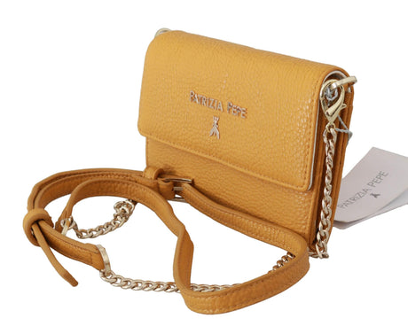Patrizia Pepe Yellow Logo Leather Shoulder Strap Sling Bag - Hilstor