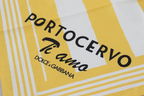 Dolce & Gabbana Yellow Portocervo Cotton Shawl Wrap Scarf - Hilstor