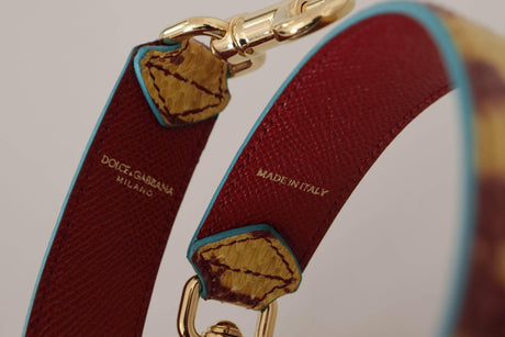 Dolce & Gabbana Yellow Red Leather Gold Tone Shoulder Strap - Hilstor