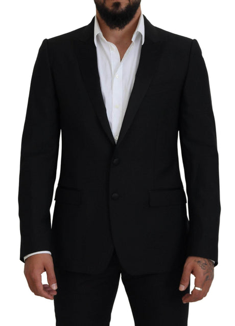 Dolce & Gabbana Black Slim Fit Formal Martini Blazer - Hilstor