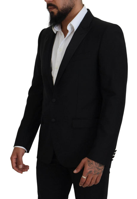 Dolce & Gabbana Black Slim Fit Formal Martini Blazer - Hilstor