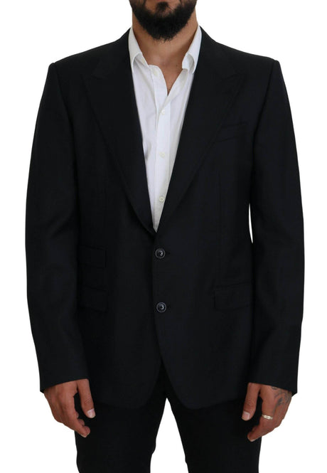 Dolce & Gabbana Dark Blue Wool Formal Sicilia Blazer - Hilstor