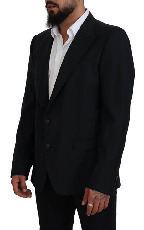 Dolce & Gabbana Dark Blue Wool Formal Sicilia Blazer - Hilstor