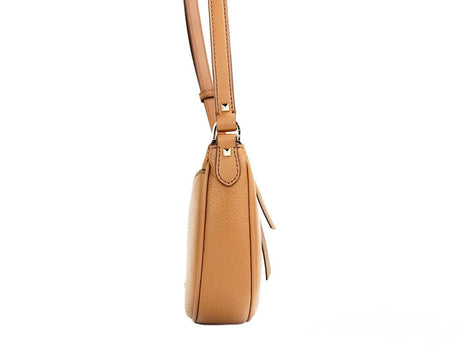 Michael Kors Dover Small Luggage Pebbled Leather Half Moon Crossbody Bag Purse - Hilstor