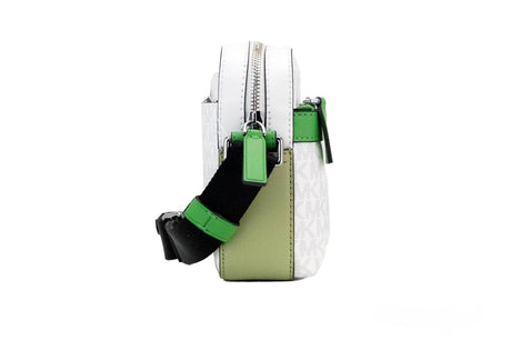 Michael Kors Cooper Small Bright White Palm Signature PVC Utility Crossbody Bag - Hilstor