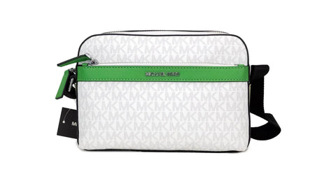 Michael Kors Cooper Small Bright White Palm Signature PVC Utility Crossbody Bag - Hilstor