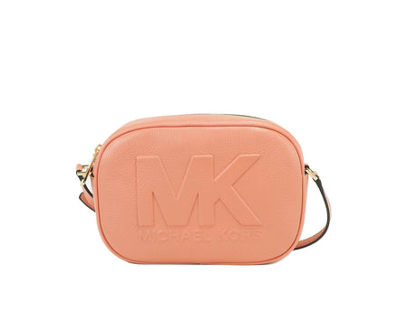 Michael Kors Jet Set Travel Medium Sherbert Leather Oval Camera Crossbody Bag - Hilstor
