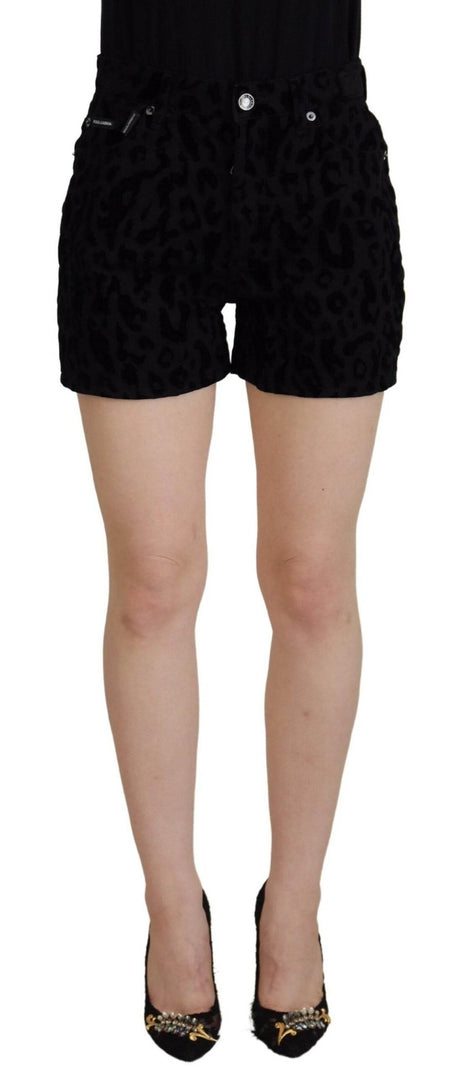 Dolce & Gabbana Black Denim Cotton Stretch Hot Pants Shorts - Hilstor