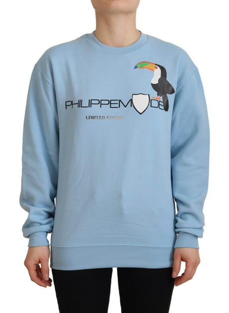 Philippe Model Light Blue Logo Printed Long Sleeves Sweater - Hilstor