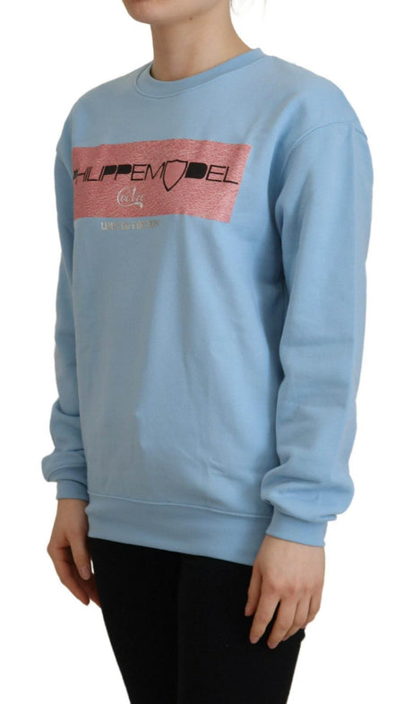 Philippe Model Light Blue Logo Printed Long Sleeves Sweater - Hilstor