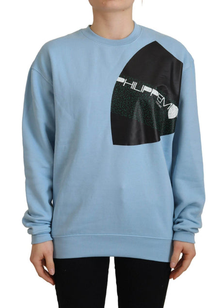 Philippe Model Light Blue Logo Printed Long Sleeves Sweater - Hilstor