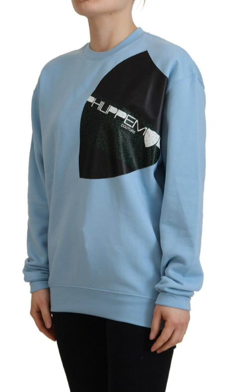 Philippe Model Light Blue Logo Printed Long Sleeves Sweater - Hilstor