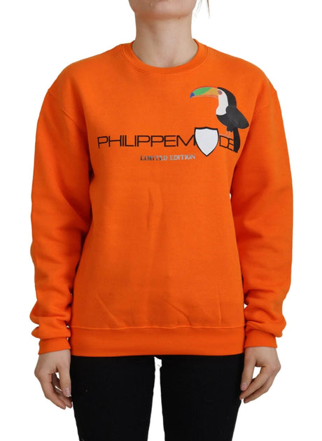 Philippe Model Orange Printed Long Sleeves Pullover Sweater - Hilstor