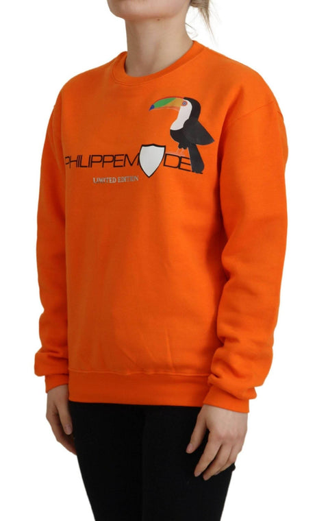 Philippe Model Orange Printed Long Sleeves Pullover Sweater - Hilstor