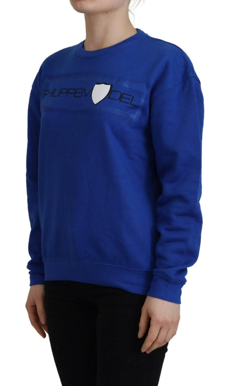 Philippe Model Blue Printed Long Sleeves Pullover Sweater - Hilstor