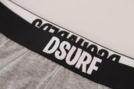 Dsquared² Gray DSURF Logo Cotton Stretch Men Brief Underwear - Hilstor