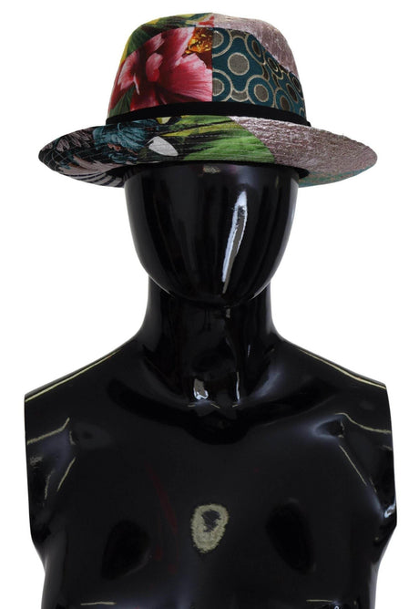 Dolce & Gabbana Multicolor Patchwork Women Fedora Wide Brim Hat - Hilstor