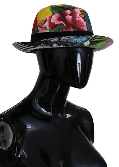 Dolce & Gabbana Multicolor Patchwork Women Fedora Wide Brim Hat - Hilstor