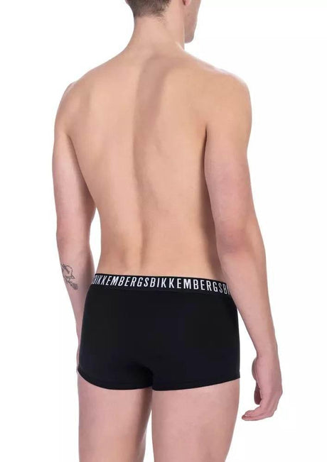 Bikkembergs Black Cotton Men's Trunk Underwear Twin Pack - Hilstor