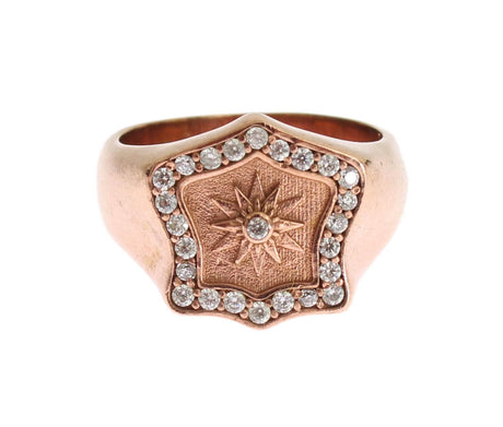 Nialaya Pink Gold 925 Silver Authentic Clear Ring - Hilstor