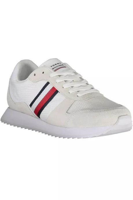Tommy Hilfiger Eco-Conscious White Sneakers With Logo Accent - Hilstor