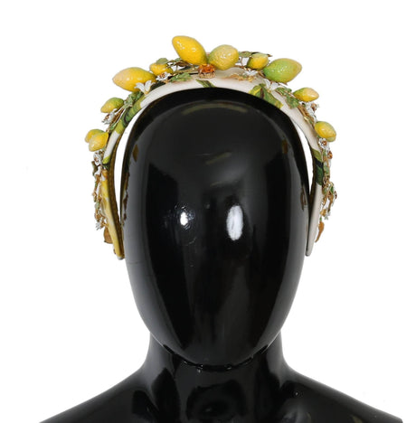 Dolce & Gabbana Yellow Lemons Sicily Crystal Diadem Tiara Headband - Hilstor
