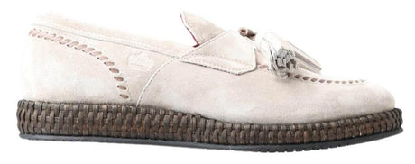 Dolce & Gabbana Ivory Suede Leather Men Espadrille Shoes - Hilstor