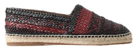 Dolce & Gabbana Black Bordeaux Buffalo Leather Espadrille Shoes - Hilstor