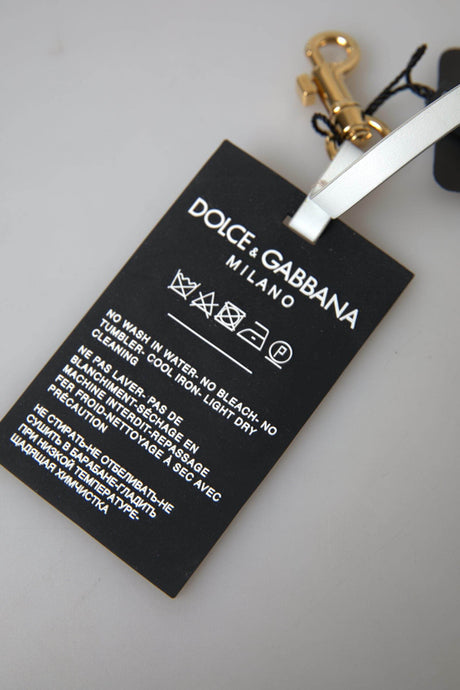 Dolce & Gabbana Black Silicone DG Logo Gold Brass Keychain - Hilstor
