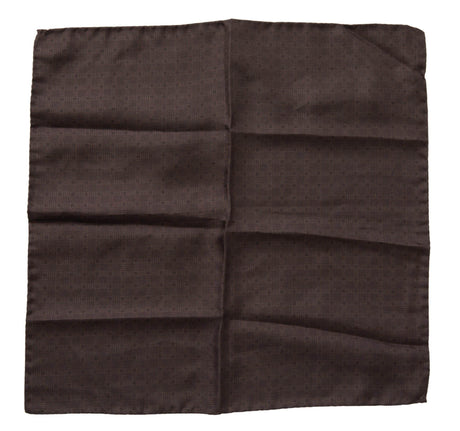 Dolce & Gabbana Brown Patterned Silk Square Handkerchief Scarf - Hilstor